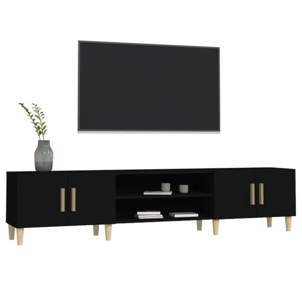 TV-tasot - Living TV-taso musta 180x31,5x40 cm tekninen puu
