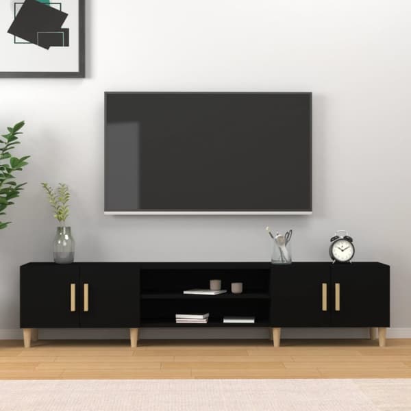 TV-tasot - Living TV-taso musta 180x31,5x40 cm tekninen puu