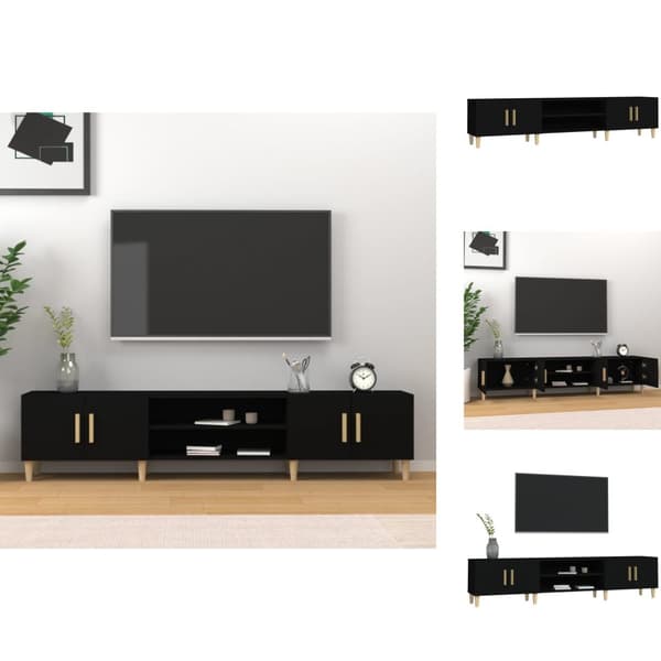 TV-tasot - Living TV-taso musta 180x31,5x40 cm tekninen puu