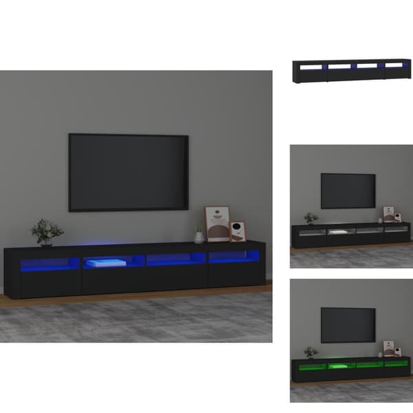 TV-tasot - Living TV-taso LED-valoilla musta 240x35x40 cm