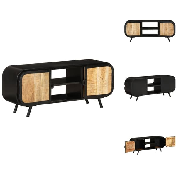 TV-tasot - Living TV-taso 110x30x45 cm karkea mangopuu