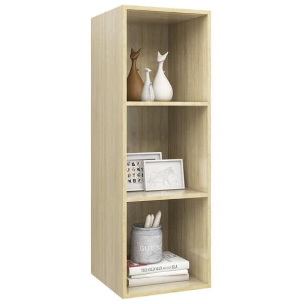 TV-møbler - Living væghængt tv-skab 37x37x107cm spånplade sonoma-eg