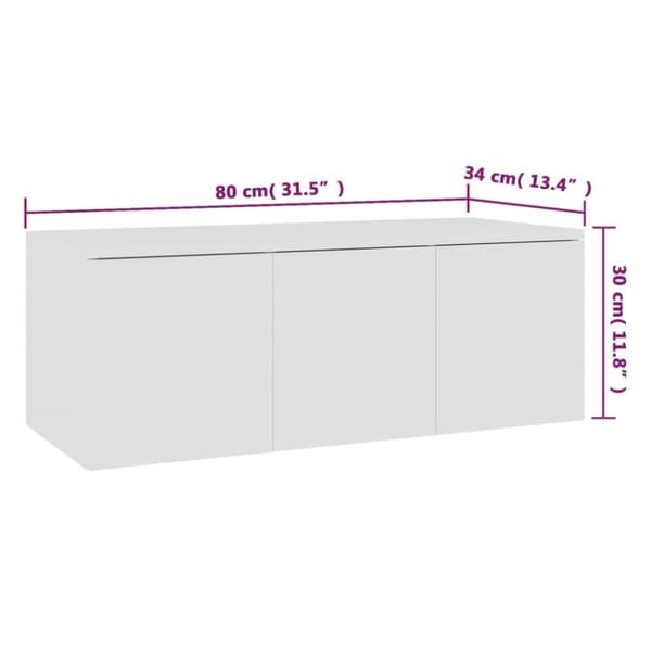 TV-møbler - Living tv-skab 80x34x30 cm spånplade hvid