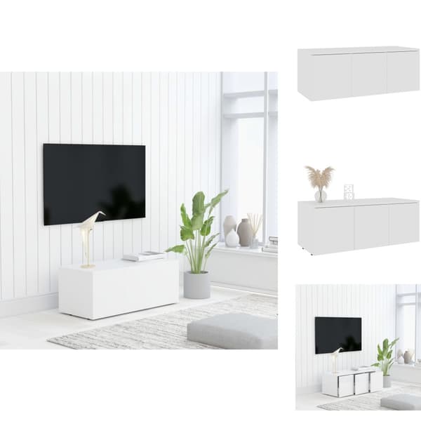 TV-møbler - Living tv-skab 80x34x30 cm spånplade hvid