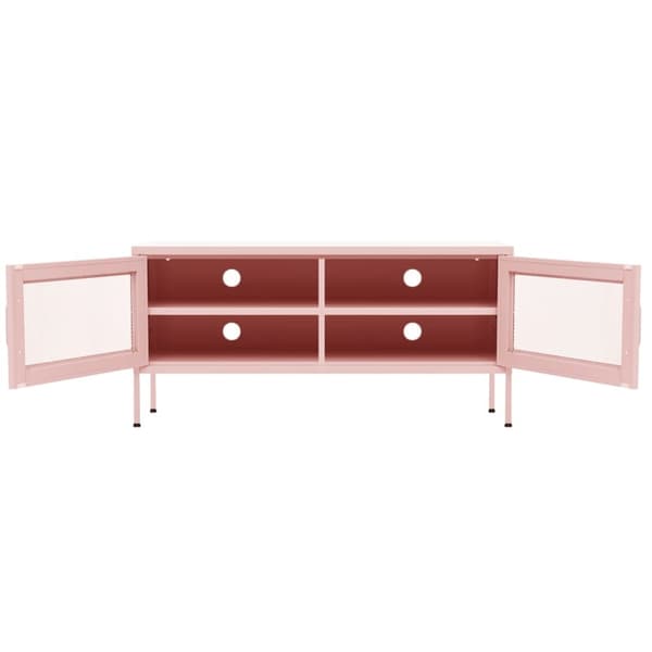 TV-møbler - Living tv-skab 105x35x50 cm stål Lyserød