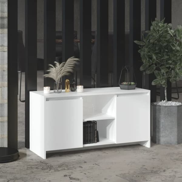 TV-møbler - Living tv-bord 102x37,5x52,5 cm spånplade hvid