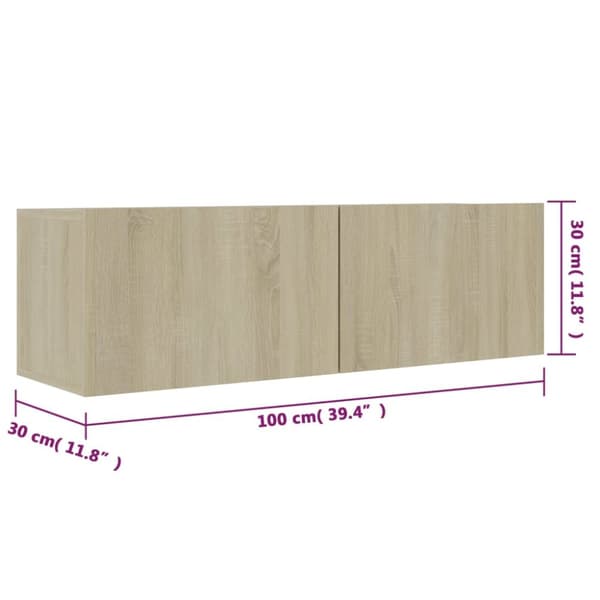 TV-tasot - Living TV-taso Sonoma-tammi 100x30x30 cm tekninen puu