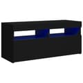 Miniatyrbillede 3 af 11: TV-møbler - Living tv-bord med LED-lys 90x35x40 cm sort