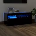 Miniatyrbillede 2 af 11: TV-møbler - Living tv-bord med LED-lys 90x35x40 cm sort