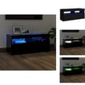 Miniatyrbillede 1 af 11: TV-møbler - Living tv-bord med LED-lys 90x35x40 cm sort