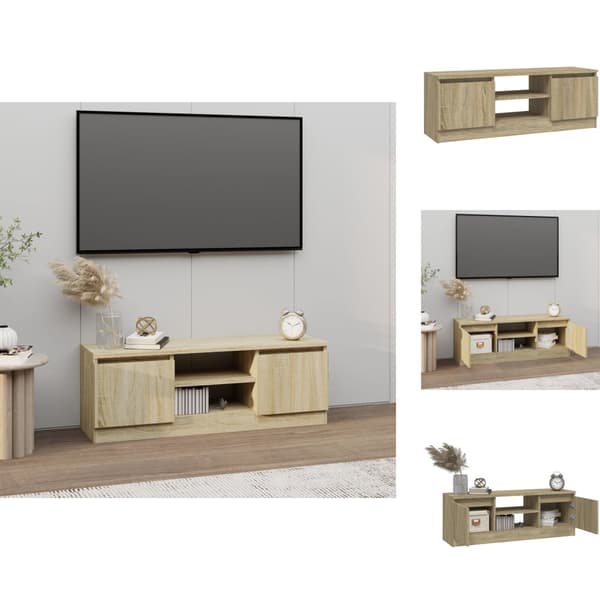 TV-møbler - Living tv-bord med låge 102x30x36 cm sonoma-eg
