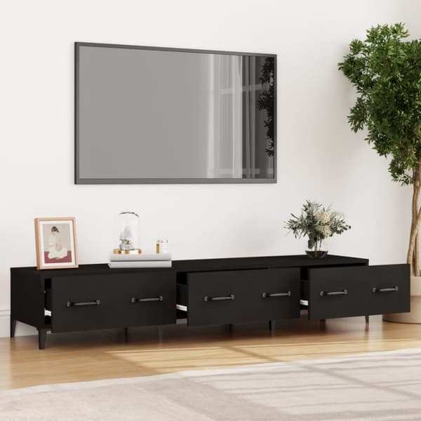 TV-bänkar - Living Tv-bänk svart 150x34,5x30 cm konstruerat trä