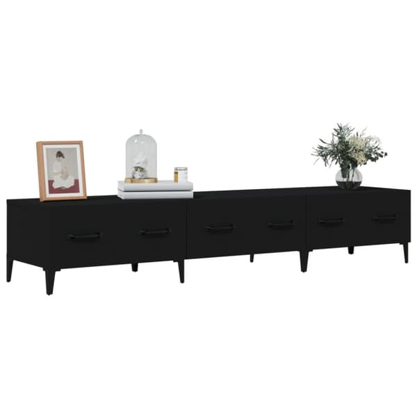 TV-bänkar - Living Tv-bänk svart 150x34,5x30 cm konstruerat trä