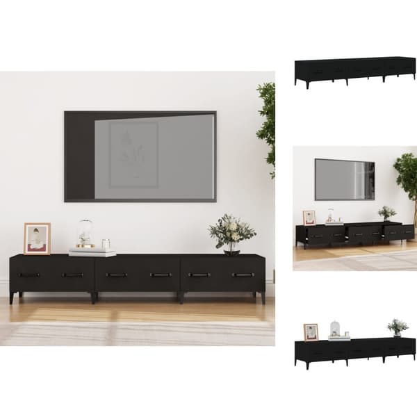 TV-bänkar - Living Tv-bänk svart 150x34,5x30 cm konstruerat trä