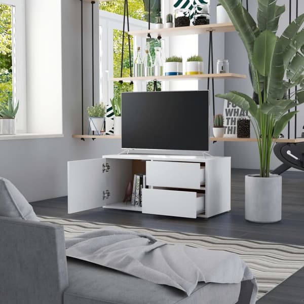 TV-tasot - Living TV-taso valkoinen 80x34x36 cm tekninen puu