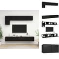 Miniatyrbild 1 av 10: TV-bänkar - Living TV-skåp 5 delar svart konstruerat trä
