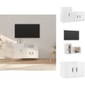 Miniatyrbillede 1 af 11: TV-møbler - Living tv-skabssæt 2 dele konstrueret træ hvid højglans