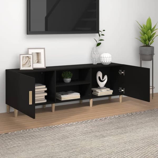 TV-tasot - Living TV-taso musta 150x30x50 cm tekninen puu