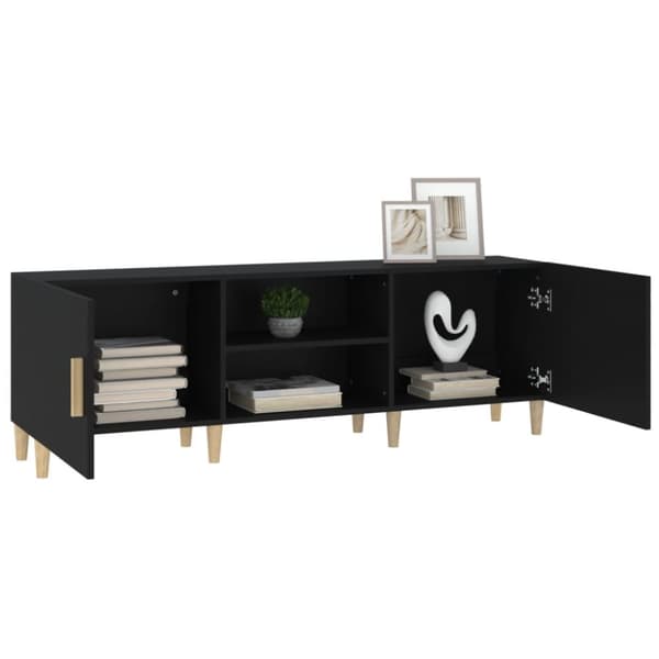 TV-tasot - Living TV-taso musta 150x30x50 cm tekninen puu