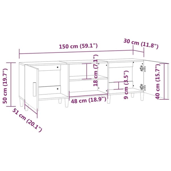 TV-tasot - Living TV-taso musta 150x30x50 cm tekninen puu