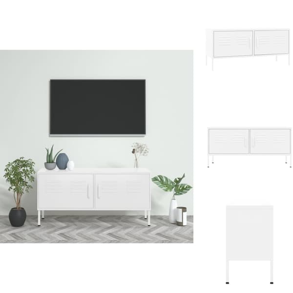 TV-møbler - Living tv-skab 105x35x50 cm stål Hvid