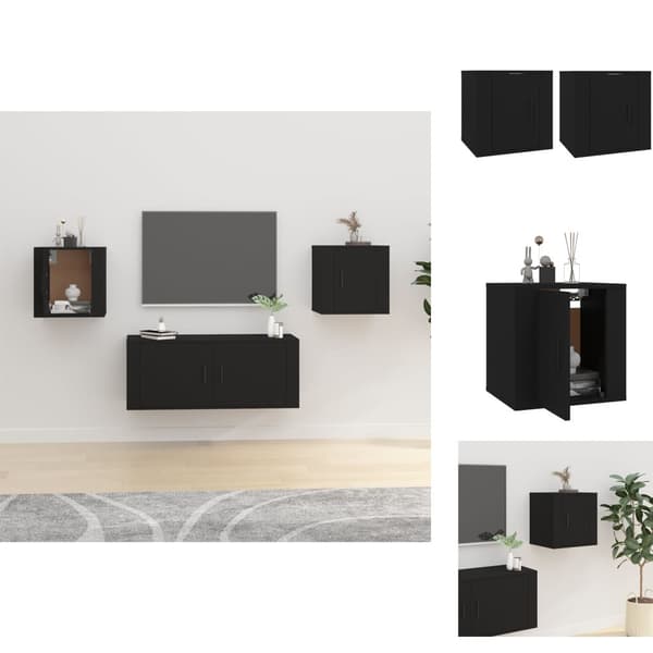 TV-bänkar - Living Väggmonterade tv-skåp 2 st svart 40x34,5x40 cm