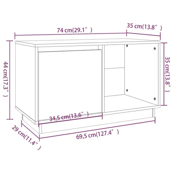 TV-tasot - Living TV-taso harmaa 74x35x44 cm täysi mänty