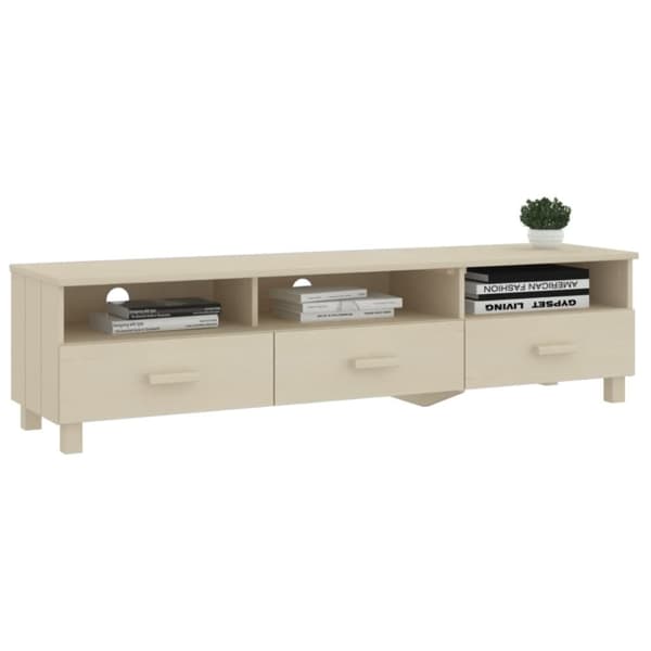TV-bänkar - Living Tv-bänk HAMAR honungsbrun 158x40x40 cm massiv furu