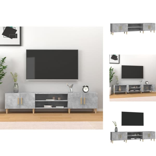 TV-møbler - Living tv-bord 180x31,5x40 cm konstrueret træ betongrå
