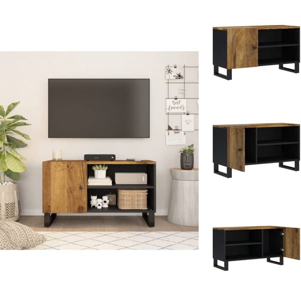TV-tasot - Living TV-taso 80x33x46 cm täysi mangopuu ja tekninen puu