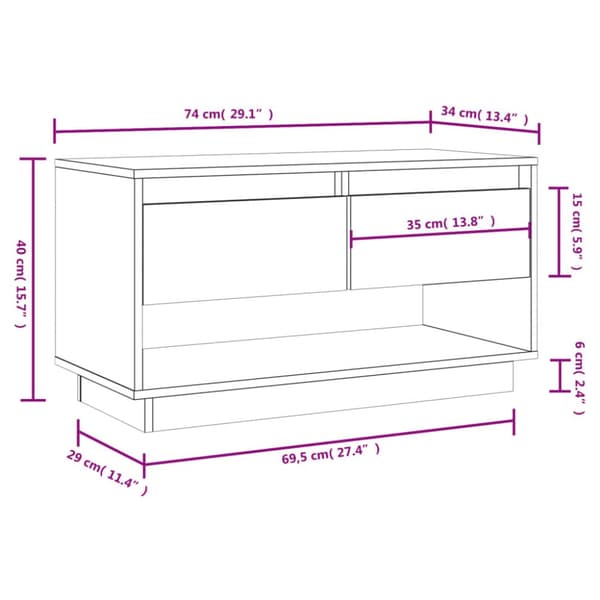 TV-bänkar - Living Tv-bänk svart 74x34x40 cm massiv furu