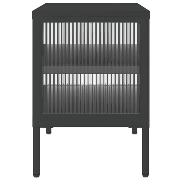 TV-bänkar - Living Tv-bänk svart 105x35x50 cm glas och stål