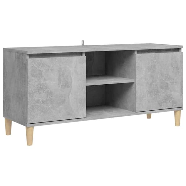 TV-tasot - Living TV-taso täyspuiset jalat betoninharmaa 103,5x30x50 cm