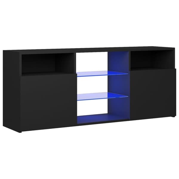TV-tasot - Living TV-taso LED-valoilla musta 120x30x50 cm