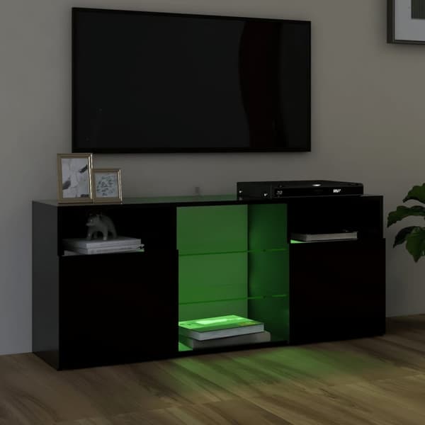 TV-tasot - Living TV-taso LED-valoilla musta 120x30x50 cm