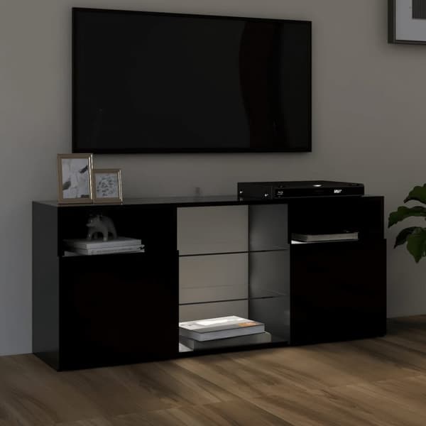 TV-tasot - Living TV-taso LED-valoilla musta 120x30x50 cm
