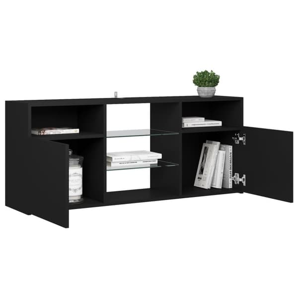 TV-tasot - Living TV-taso LED-valoilla musta 120x30x50 cm