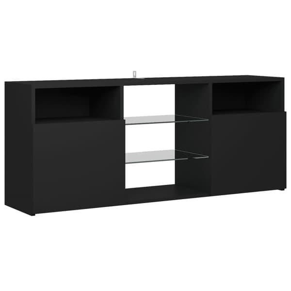 TV-tasot - Living TV-taso LED-valoilla musta 120x30x50 cm