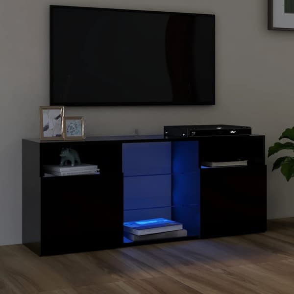 TV-tasot - Living TV-taso LED-valoilla musta 120x30x50 cm