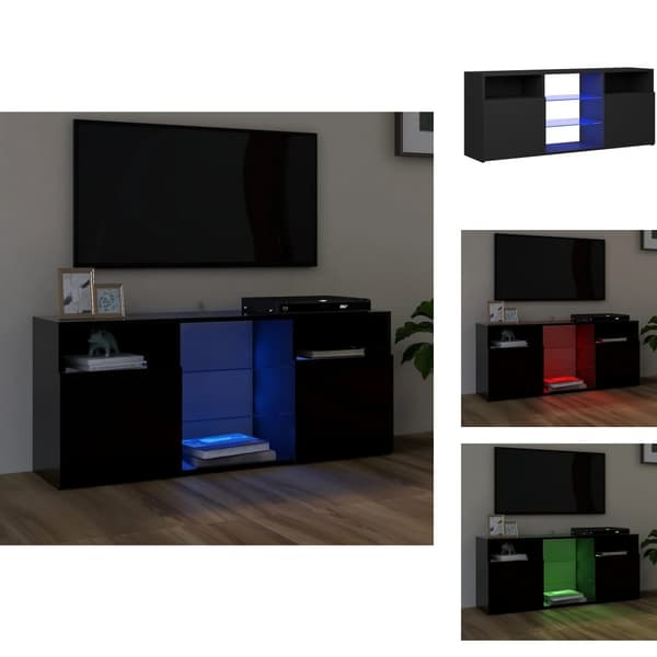TV-tasot - Living TV-taso LED-valoilla musta 120x30x50 cm