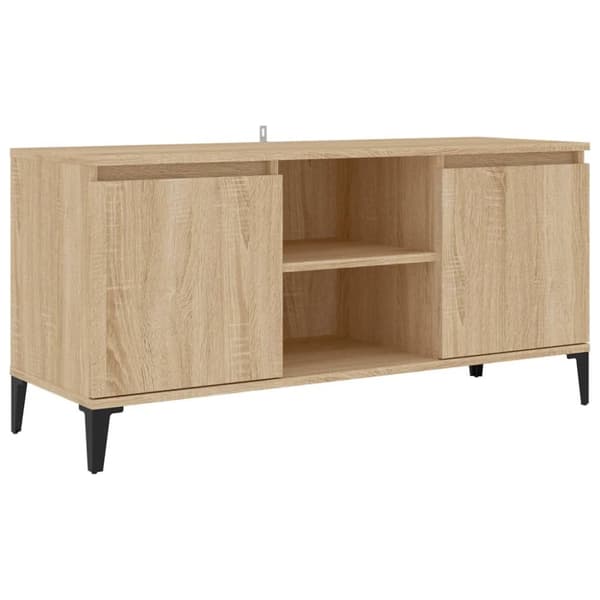 TV-bänkar - Living TV-bänk med metallben sonoma-ek 103,5x35x50 cm