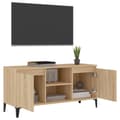 Miniatyrbild 5 av 11: TV-bänkar - Living TV-bänk med metallben sonoma-ek 103,5x35x50 cm