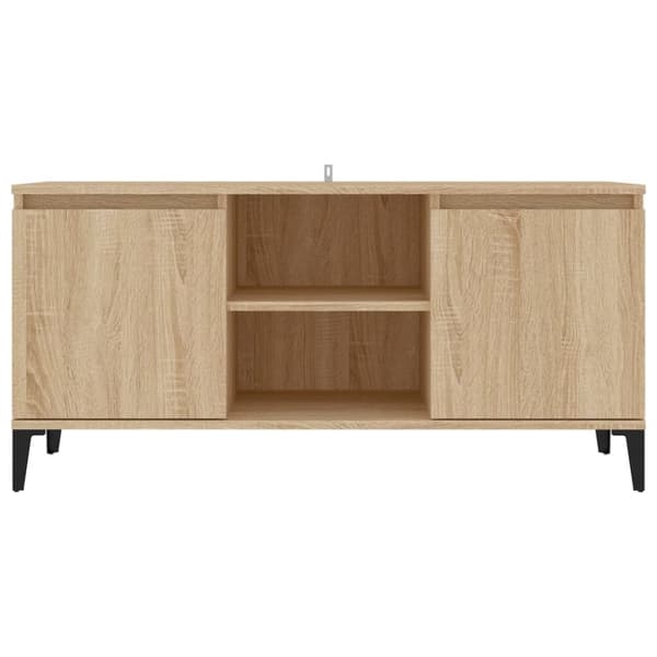 TV-bänkar - Living TV-bänk med metallben sonoma-ek 103,5x35x50 cm