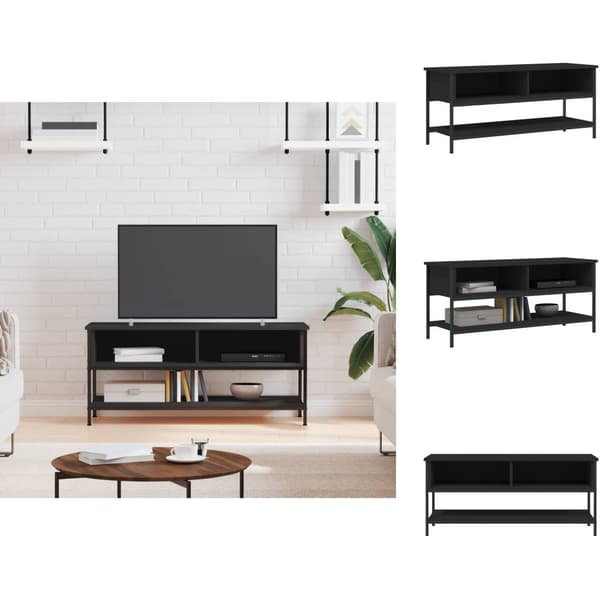 TV-bänkar - Living Tv-bänk svart 100x35x45 cm konstruerat trä