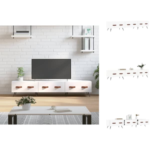 TV-bänkar - Living Tv-bänk vit 150x36x30 cm konstruerat trä