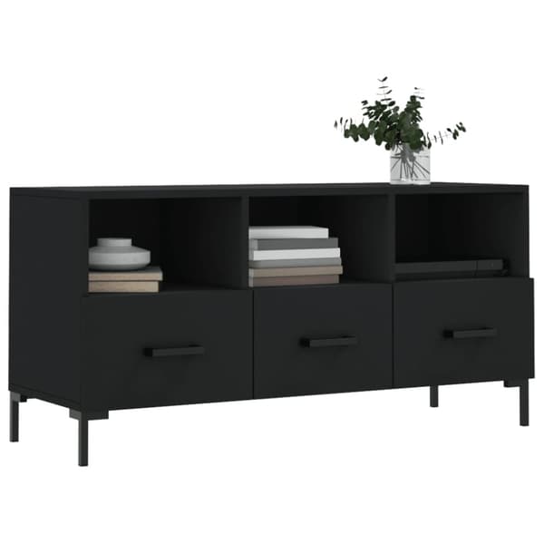 TV-møbler - Living tv-bord 102x36x50 cm konstrueret træ sort