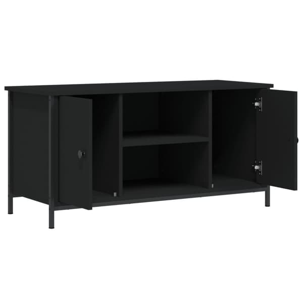 TV-bänkar - Living Tv-bänk svart 100x40x50 cm konstruerat trä