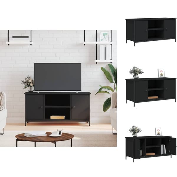 TV-bänkar - Living Tv-bänk svart 100x40x50 cm konstruerat trä