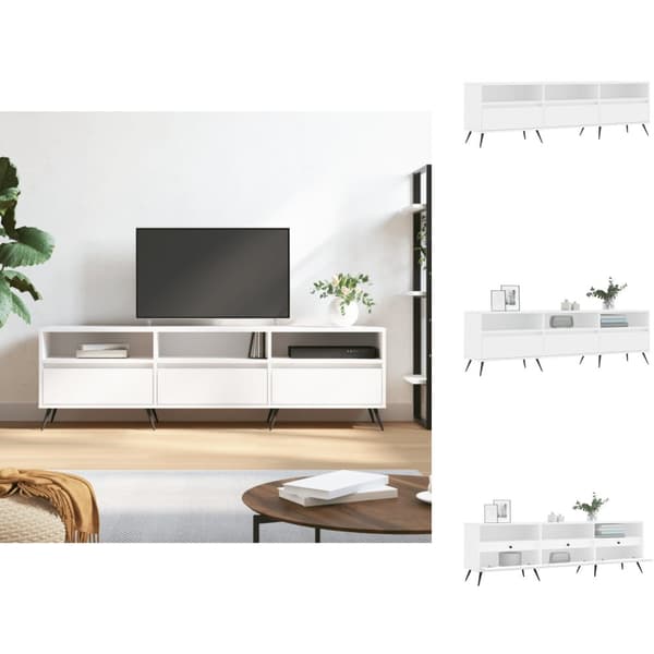 TV-bänkar - Living Tv-bänk vit 150x30x44,5 cm konstruerat trä