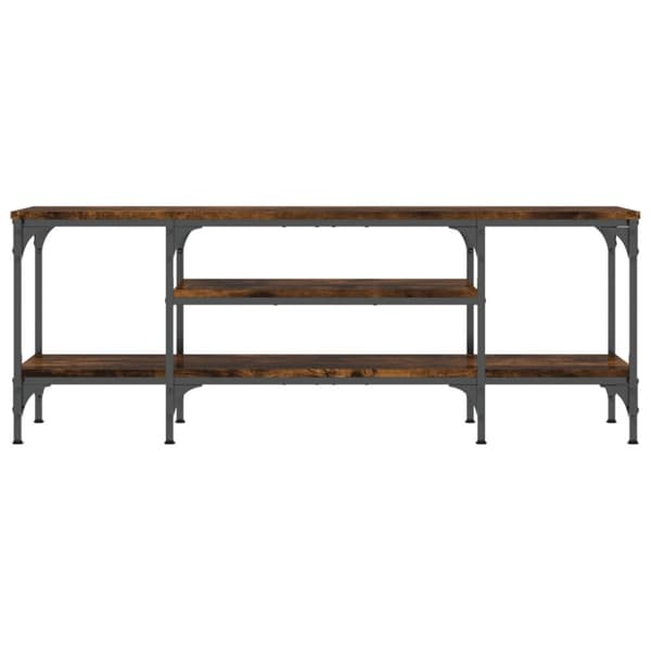 TV-møbler - Living tv-bord 121x35x45 cm konstrueret træ og jern røget egetræsfarve